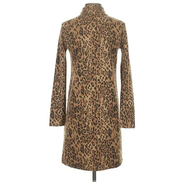 Zara Chic Animal Print Long Sleeve Dress with Mock Turtleneck - Picture 2 of 12